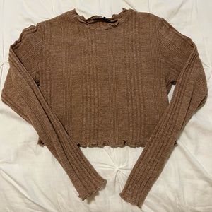 Lettuce edge cropped sweater